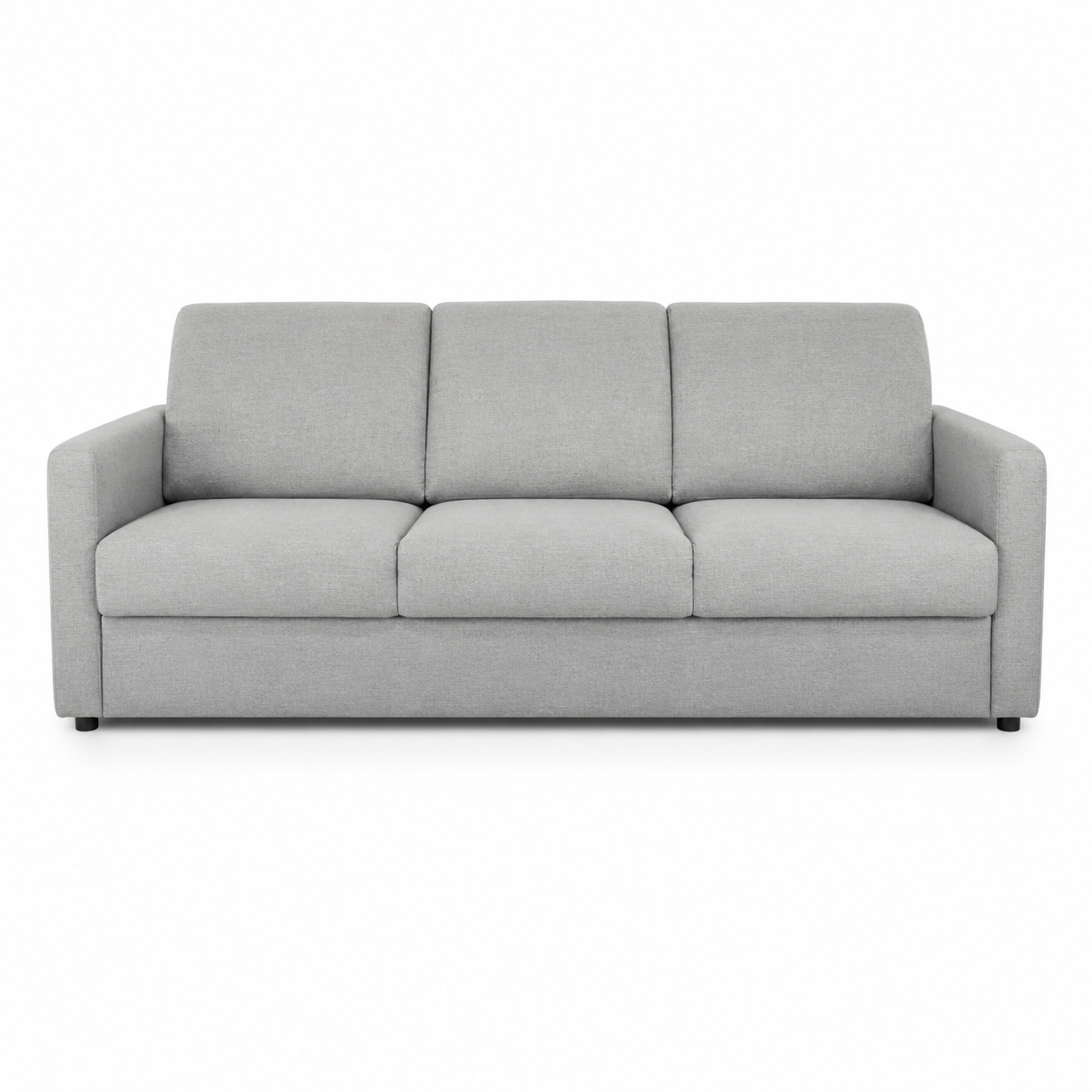 Canapé convertible 3 places gris clair avec coffre couchage 140x190 cm