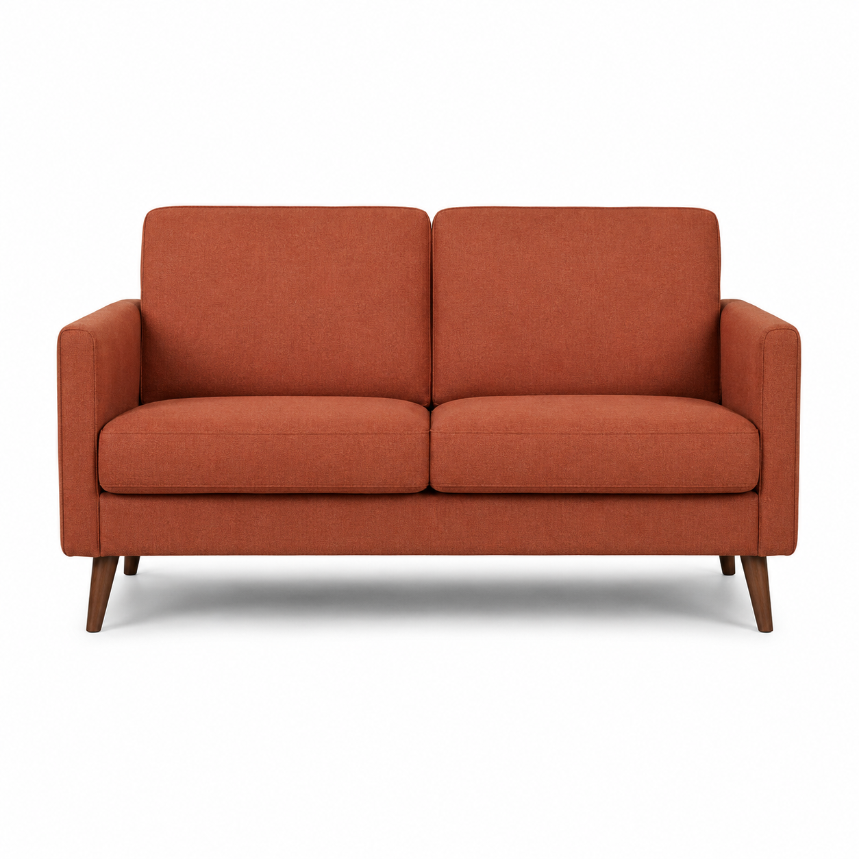 Canapé compact 2 places terracotta avec accoudoirs fins 145x80x78 cm