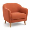 Fauteuil compact terracotta pour petit salon 68x74x76 cm