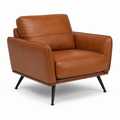 Fauteuil lounge cognac en similicuir 78x84x79 cm