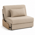 Fauteuil chauffeuse convertible beige couchage 78x190 cm