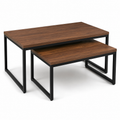 Tables basses gigognes noyer et noir mat lot de 2