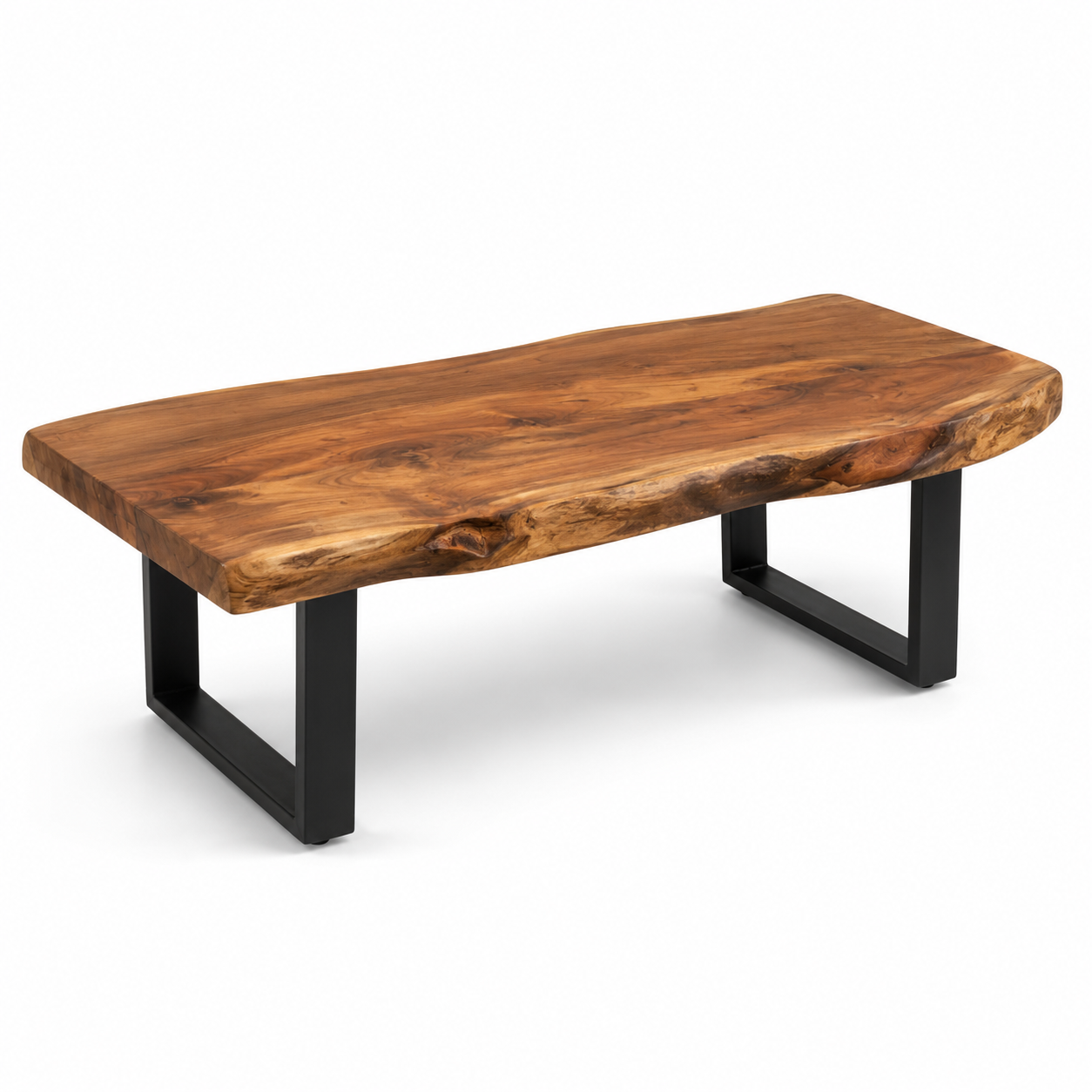 Table basse Japandi noyer avec tiroir discret 100x55x40 cm