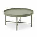 Table basse compacte vert sauge avec plateau amovible 65x65x42 cm