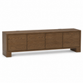 Meuble TV chêne fumé avec rangement fermé 200x42x50 cm