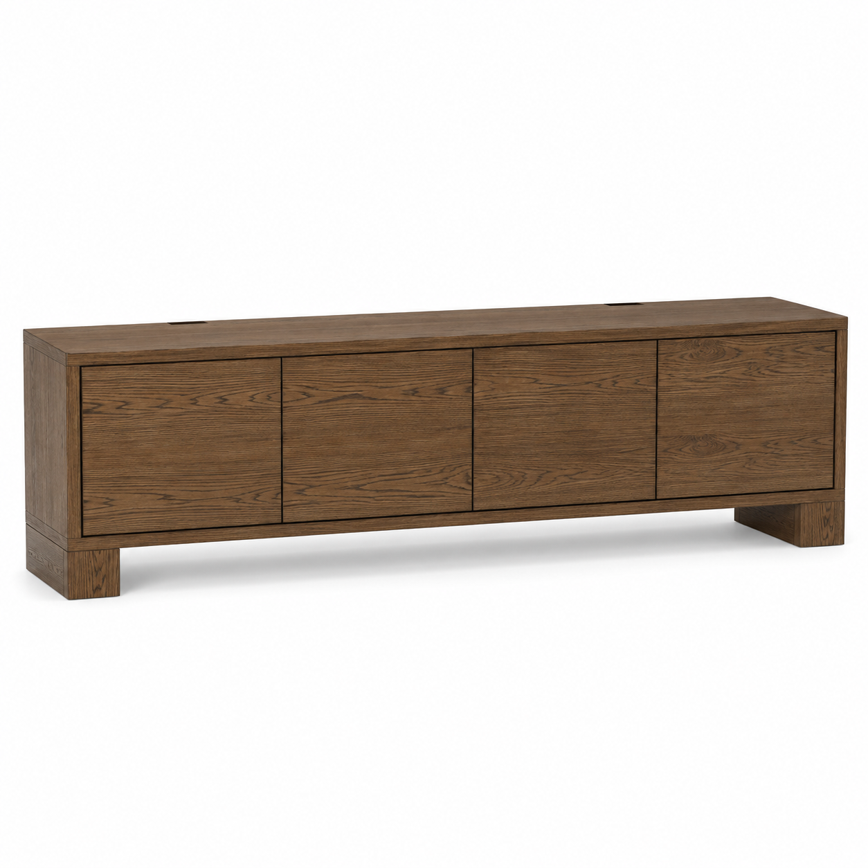 Meuble TV chêne fumé avec rangement fermé 200x42x50 cm