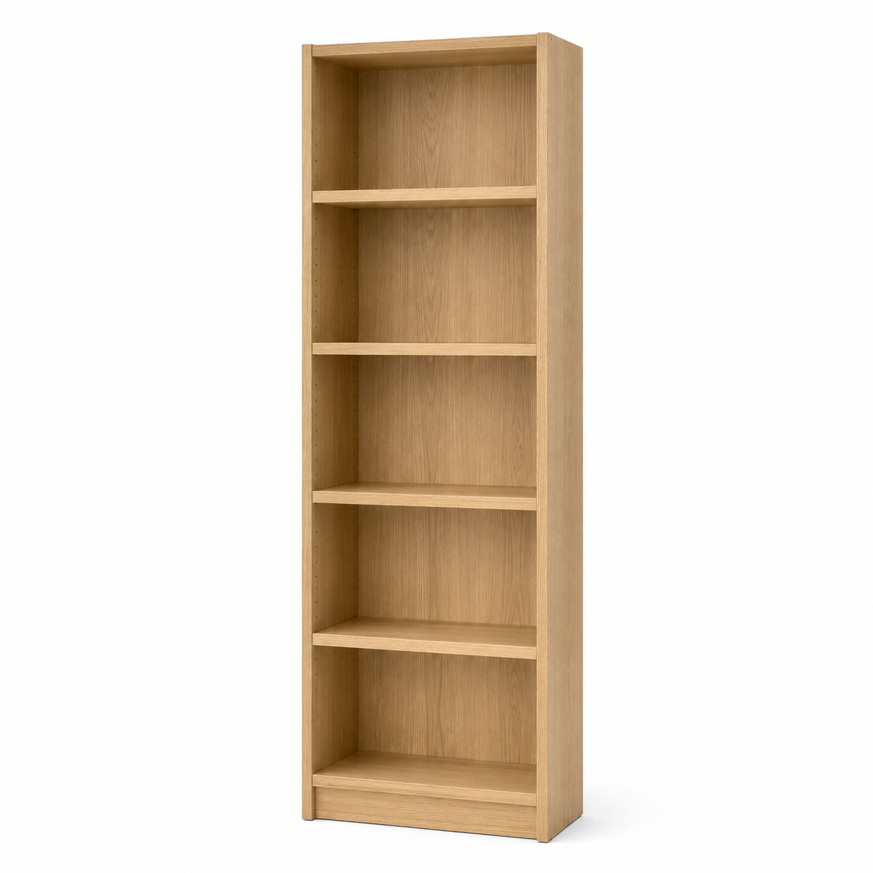 Bibliothèque étroite chêne clair à 5 niveaux 60x30x190 cm