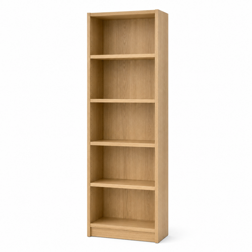 Bibliothèque étroite chêne clair à 5 niveaux 60x30x190 cm